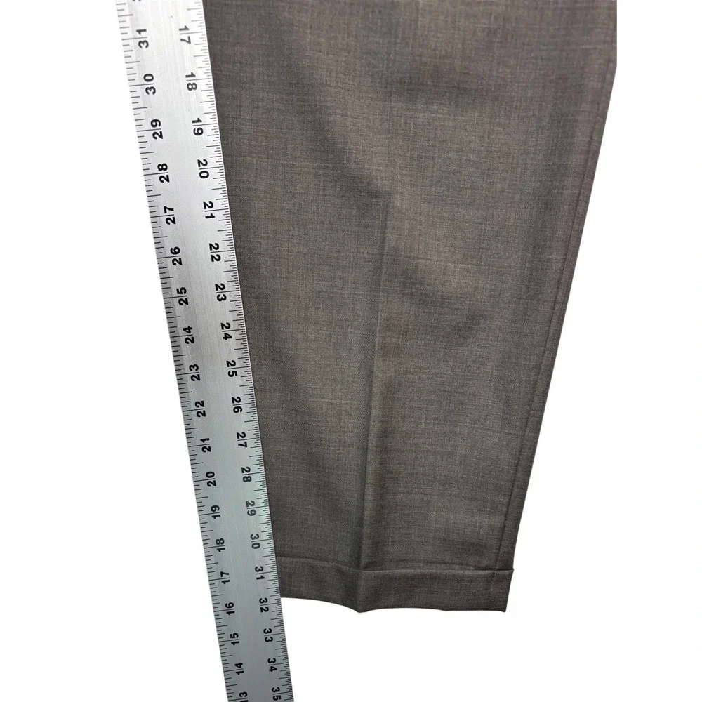 Joseph Abboud 56L 48x32 Tan Light Brown 2pc Pant Suit Wool Bespoke Flat Front